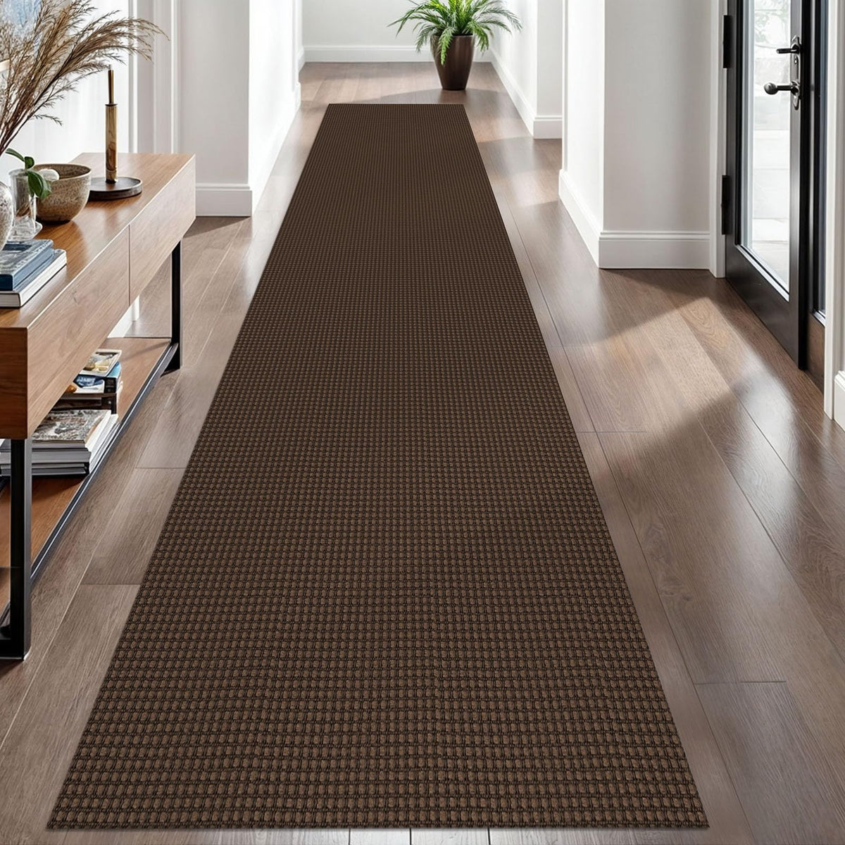 EARTHALL Woven Area Rugs 6x9 Ft Washable Living Room Rugs Non Slip Rubber Backed Dining Room Rug Braided Bedroom Rugs Indoor Floor Carpet for Living Room, Bedroom, Dining Room, Beige/Ivory