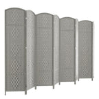 HALLYBEE Room Divider Panel,8 Panel Partition Room Dividers, Dark Mocha