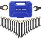 WORKPRO 22-piece Ratcheting Wrench Set with 180° Flex Head, Anti-Slip