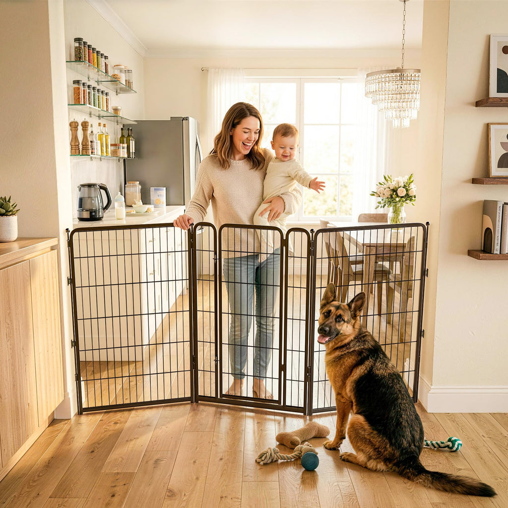 FXW Dog Gate, Extra Wide Adjustable for Openings Up to 165", 32" H