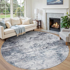 8x10 Area Rugs for Living Room Washable Bedroom Dining Room Blue Grey