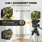 Alloyman Laser Level with Tripod, Laser Level 4× 360° Self Leveling