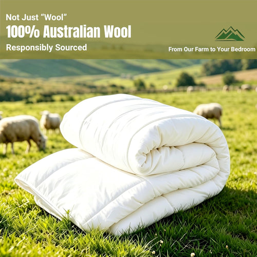 100% Australian Wool Comforter Queen-All Season Breathable Duvet Insert