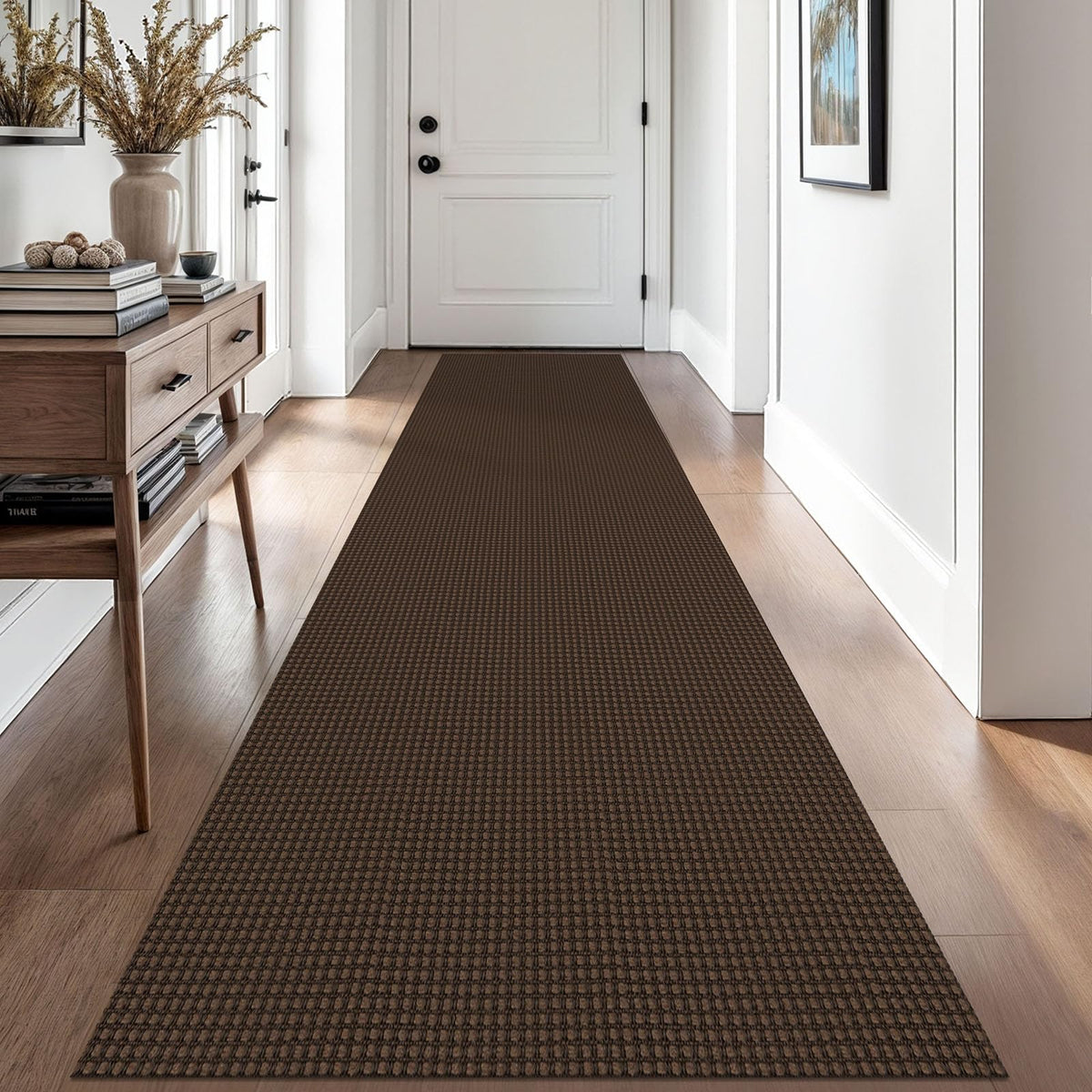 EARTHALL Woven Area Rugs 6x9 Ft Washable Living Room Rugs Non Slip Rubber Backed Dining Room Rug Braided Bedroom Rugs Indoor Floor Carpet for Living Room, Bedroom, Dining Room, Beige/Ivory