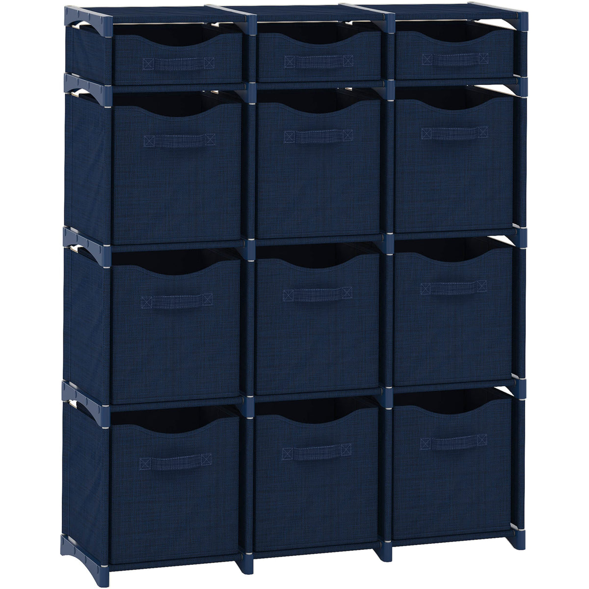 Cube Storage Organizer with Storage Bins Included - The Perfect Closet Organizers and Storage Solution. Includes 12 Storage Cubes, Great For Toy Storage, Closet Storage, Clothes Storage (Grey)