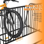 10-Bike Floor Bike Rack, 60” Dual-Sided Freestanding Steel Bike Stand for Garage, Schools & Events, Heavy-Duty Powder-Coated Storage Organizer, Easy Assembly