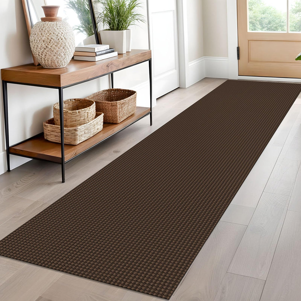 EARTHALL Woven Area Rugs 6x9 Ft Washable Living Room Rugs Non Slip Rubber Backed Dining Room Rug Braided Bedroom Rugs Indoor Floor Carpet for Living Room, Bedroom, Dining Room, Beige/Ivory