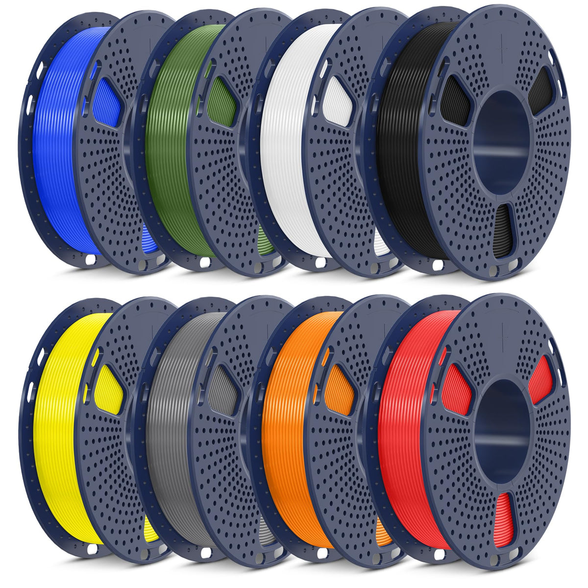 SUNLU PLA+2.0 3D Printer Filament, Multicolor, 10-Pack (10KG)