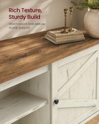 VASAGLE Farmhouse TV Stand for 65'' TV, Media Console, Sliding Barn Doors