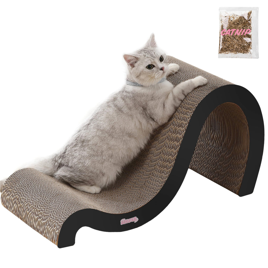 CSR1013D Kona 27" Modern Cardboard Double-Sided Wave Cat Scratcher with Catnip, Pattern Party