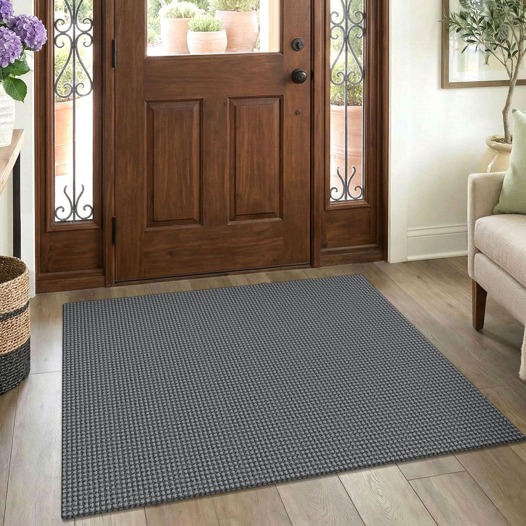 EARTHALL Woven Area Rugs 6x9 Ft Washable Living Room Rugs Non Slip Rubber Backed Dining Room Rug Braided Bedroom Rugs Indoor Floor Carpet for Living Room, Bedroom, Dining Room, Beige/Ivory