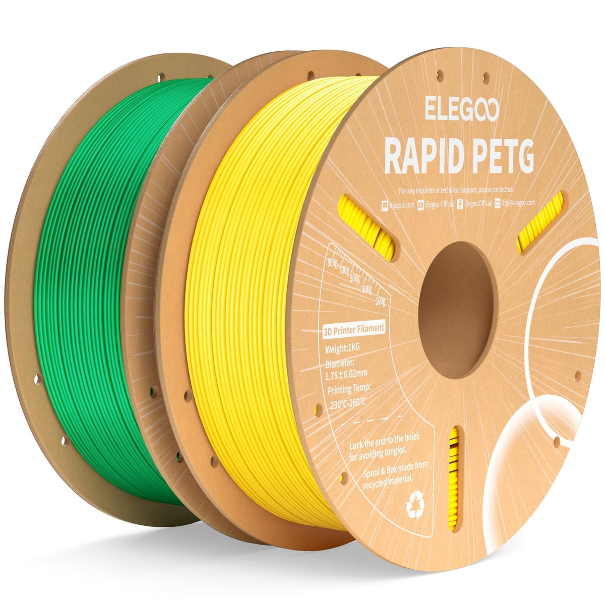 ELEGOO Rapid PETG 3D Printer Filament 1.75mm Black 10KG Bulk