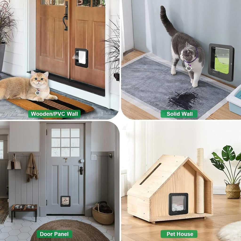 Automatic Pet Door with Microchip Technology Includes 2 Sensor Collars and Remote Ideal for Cats and Small Dogs