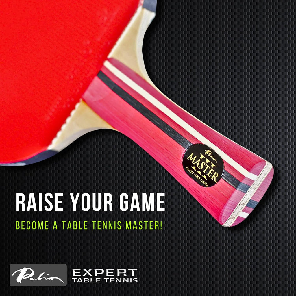 Palio Master 3.0 Table Tennis Bat & Case | ITTF-Approved Intermediate Ping Pong Racket | Allround Speed, Spin and Control