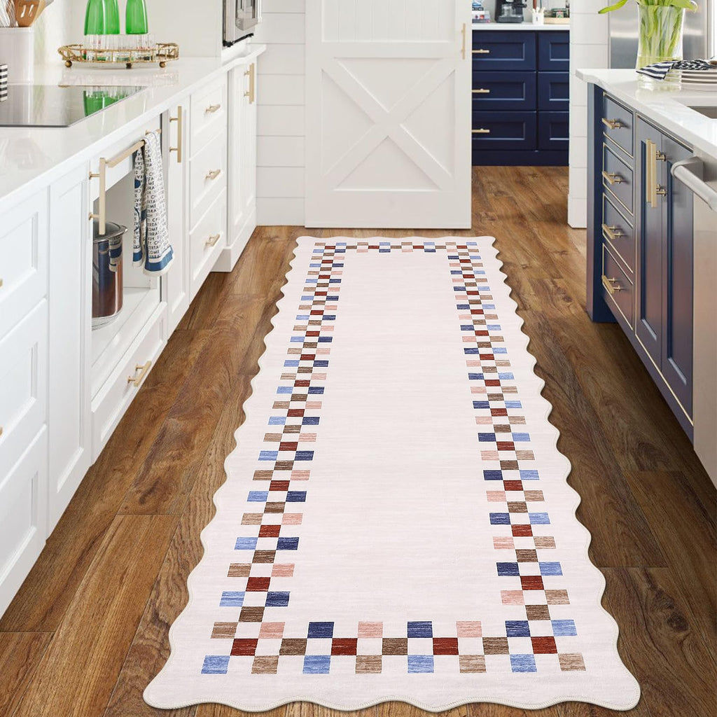 GarveeHome 5x7 Washable Area Rug Checkered Rug for Bedroom Living Room