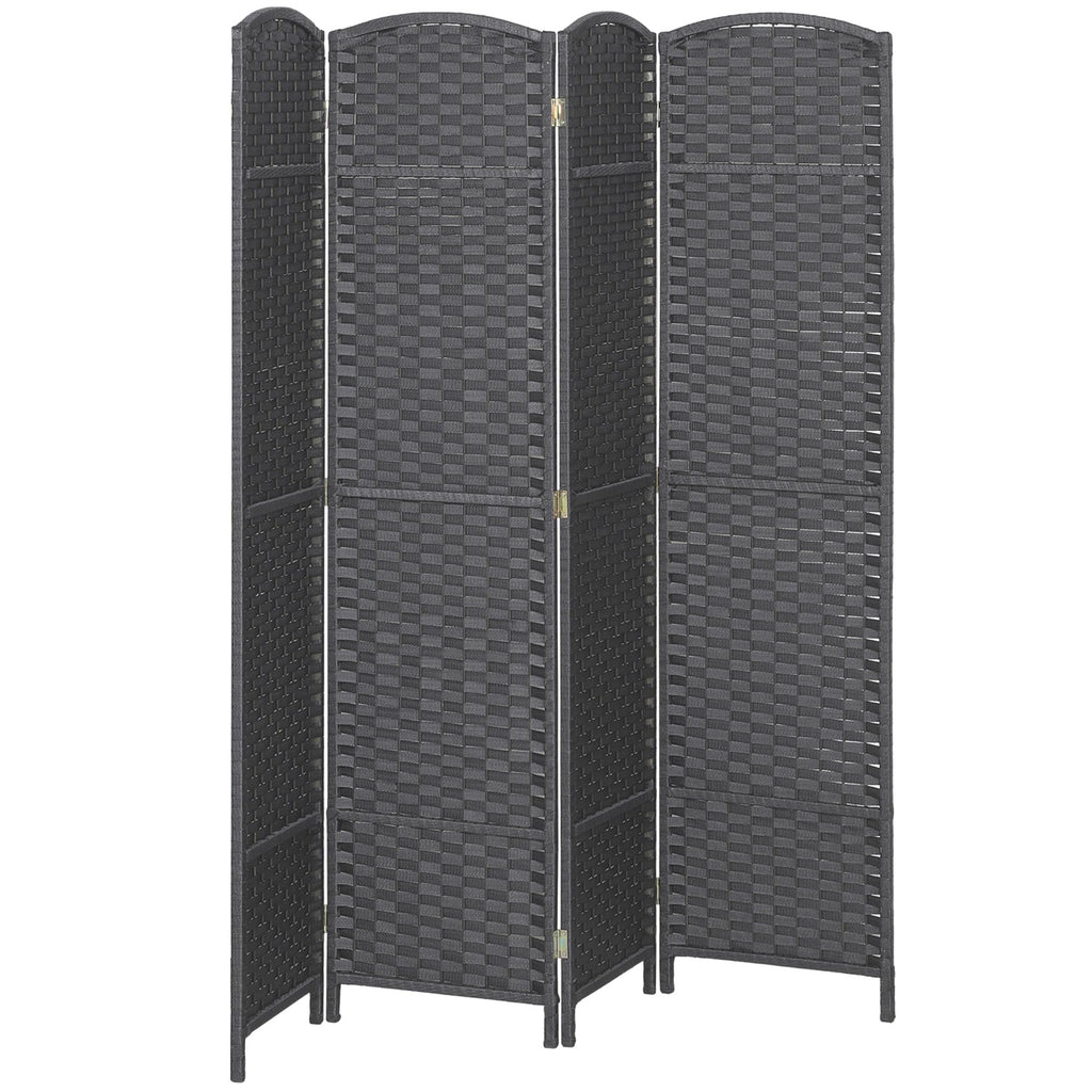 HOMCOM Room Divider 8 Panel Folding Privacy Screen 5.6' Tall Nature Wood