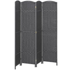 HOMCOM Room Divider 8 Panel Folding Privacy Screen 5.6' Tall Nature Wood