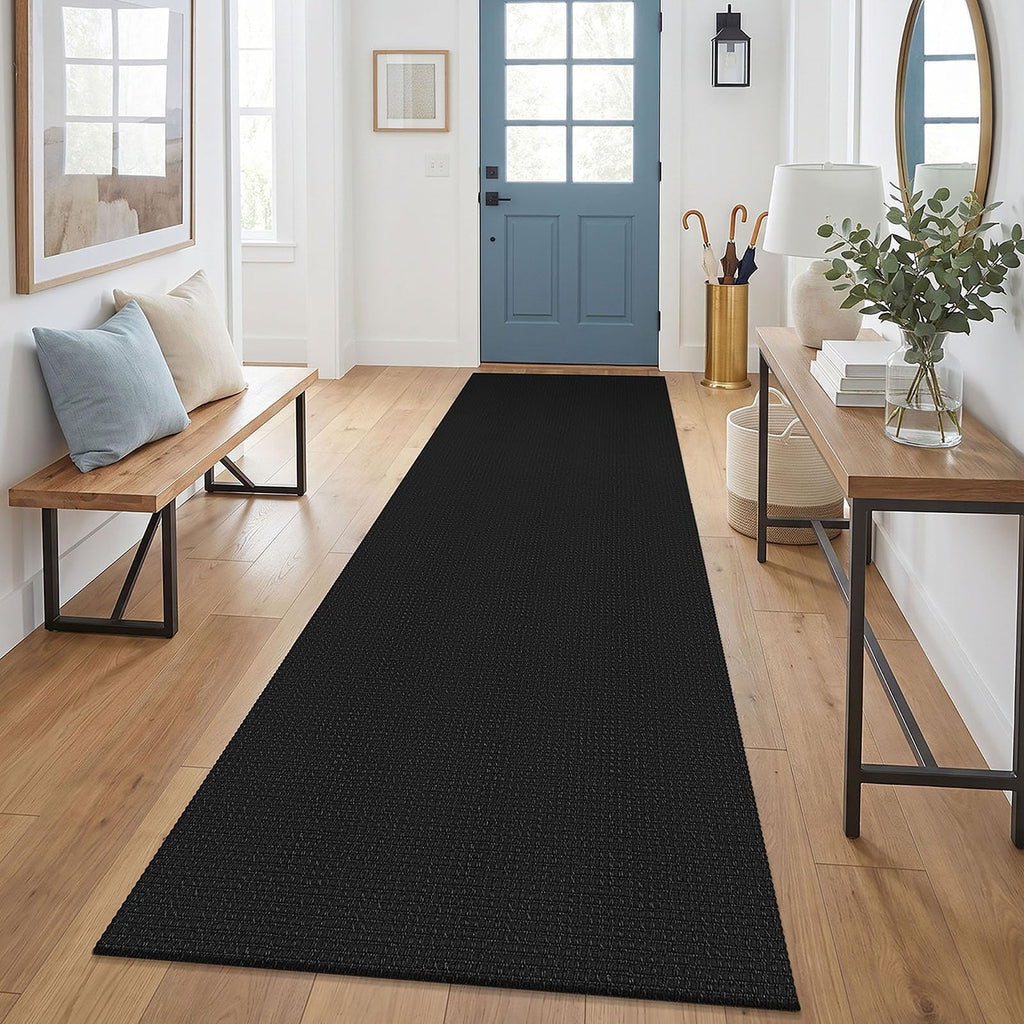 EARTHALL Woven Area Rugs 6x9 Ft Washable Living Room Rugs Non Slip Rubber Backed Dining Room Rug Braided Bedroom Rugs Indoor Floor Carpet for Living Room, Bedroom, Dining Room, Beige/Ivory