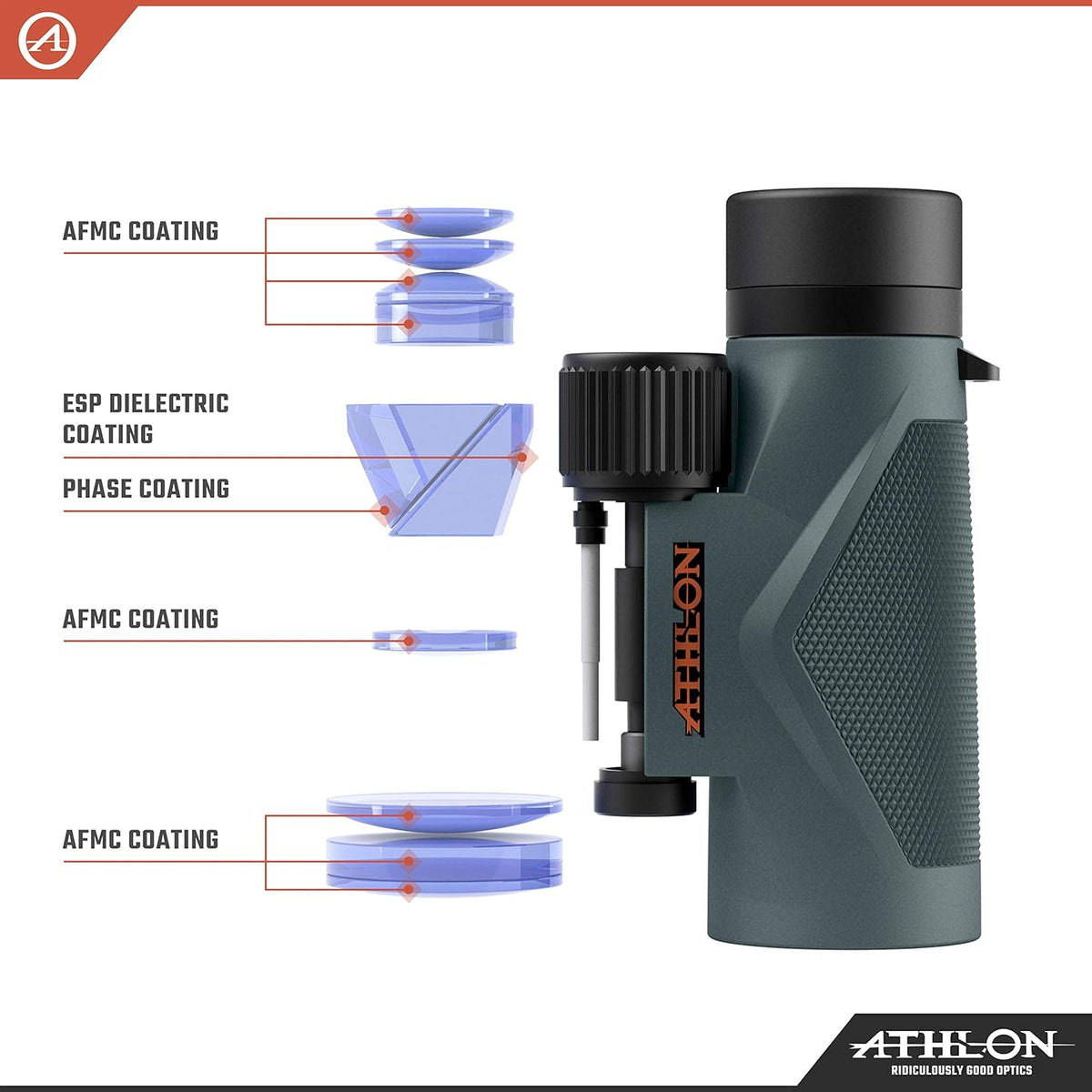 Athlon Optics, Midas, Binocular, 10 x 42 ED Roof