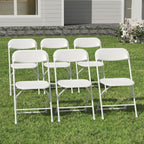 10 Pack White Folding Chairs for School Events Wedding Party Picnic