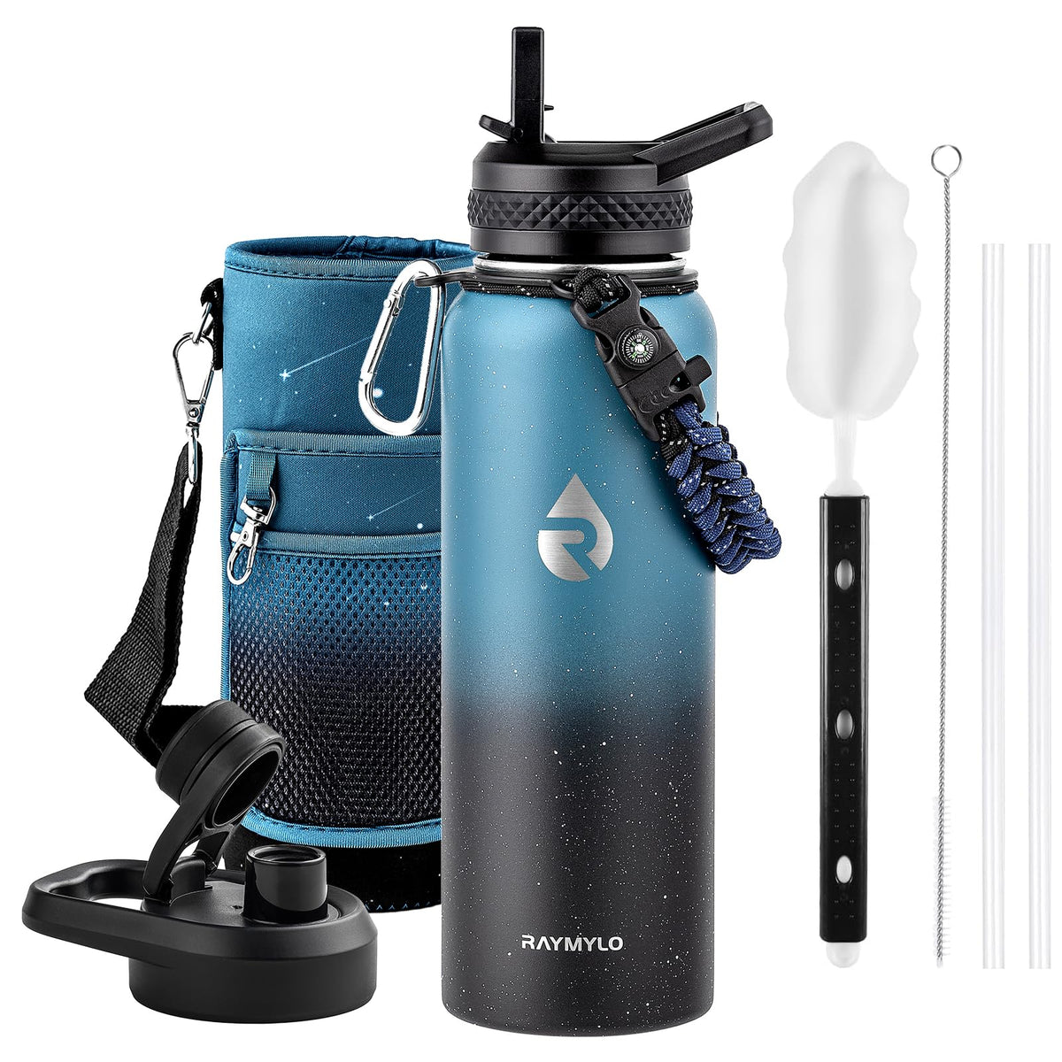 RAYMYLO Insulated Water Bottle 40 oz, Triple Wall Vacuum Stainless Steel