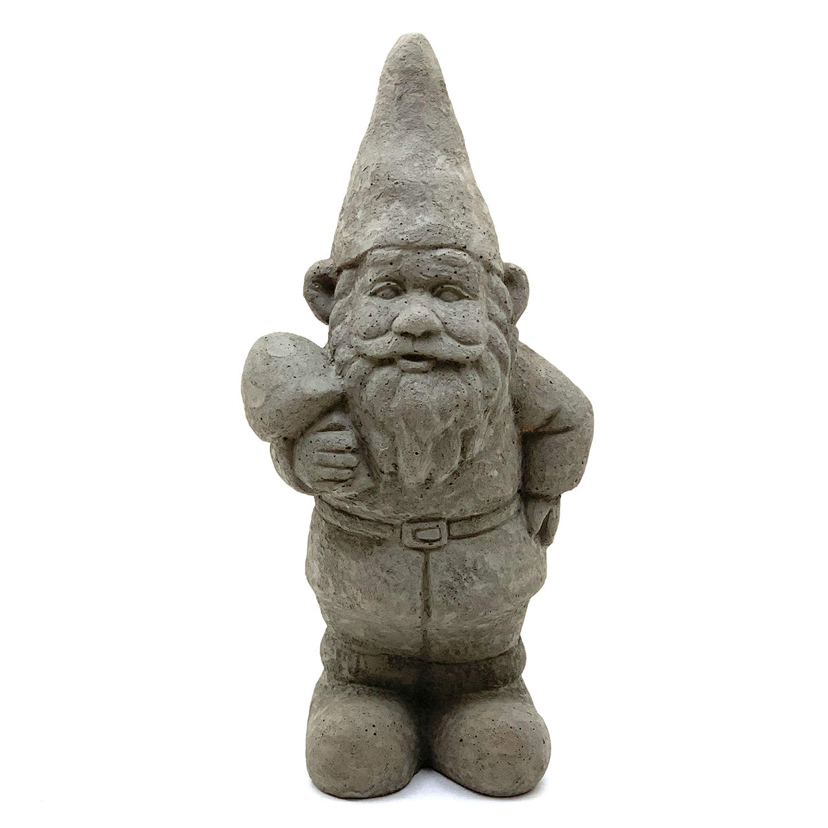 Vintage Garden Gnomes (Set/5): Solid Durable Stone Statue with Aged Texture. Sealed for Outdoor Use. Handcrafted USA. (Antique/Gray)