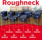 Rubbermaid Roughneck Tote 18 Gal, 6 Pack, Made in USA, Dark Indigo Metallic, Rugged Plastic Stackable Storage Bins with Lids and Handles
