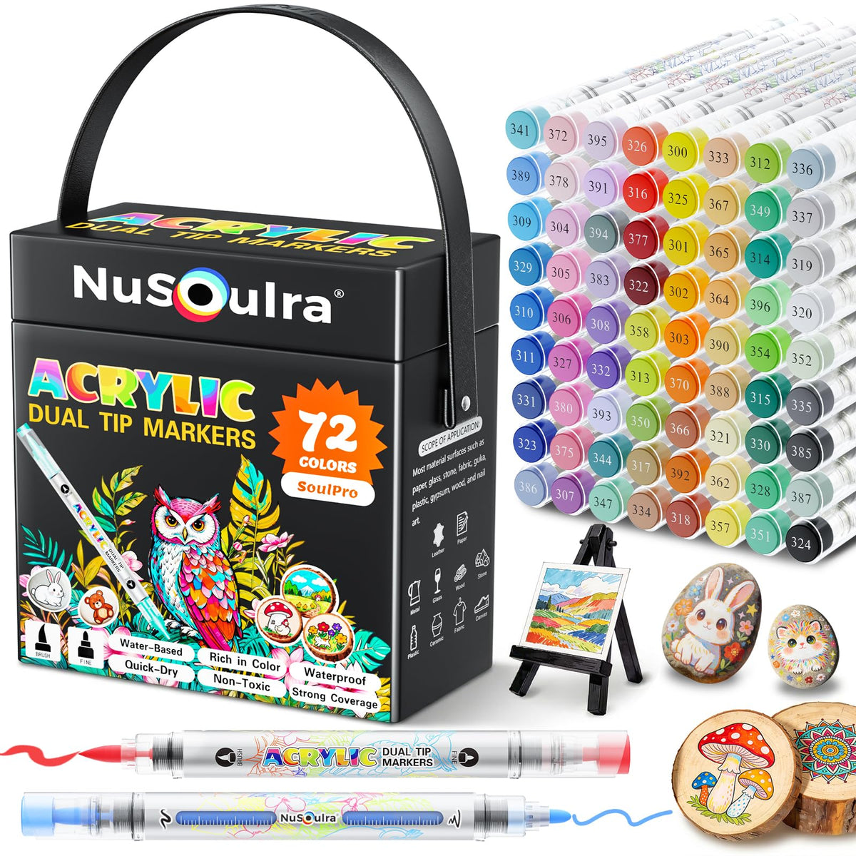 240 Colors Acrylic Paint Markers Brush Tip, Automatic Ink Control
