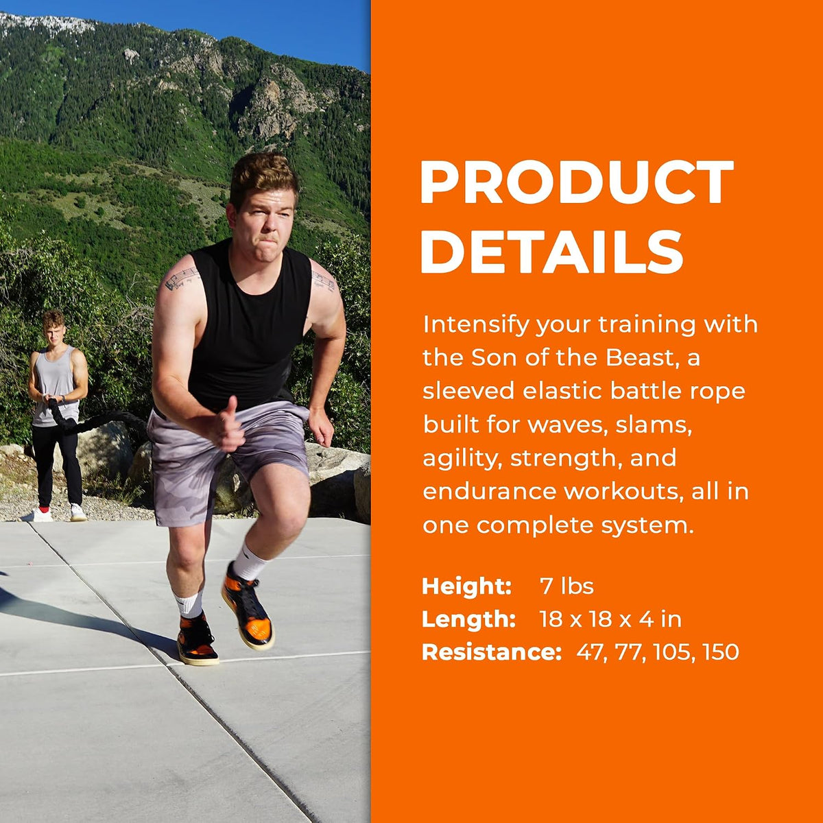 Stroops Son of The Beast Dual Safety Sleeved Battle Ropes for Body Workout