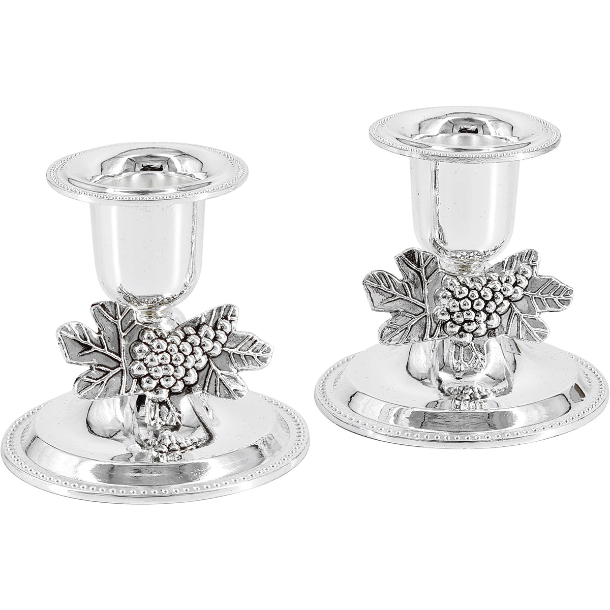 The Dreidel Company Shabbat Candlesticks Candle Holders Silver Plated, 2 Candlesticks Set (2-Pack)
