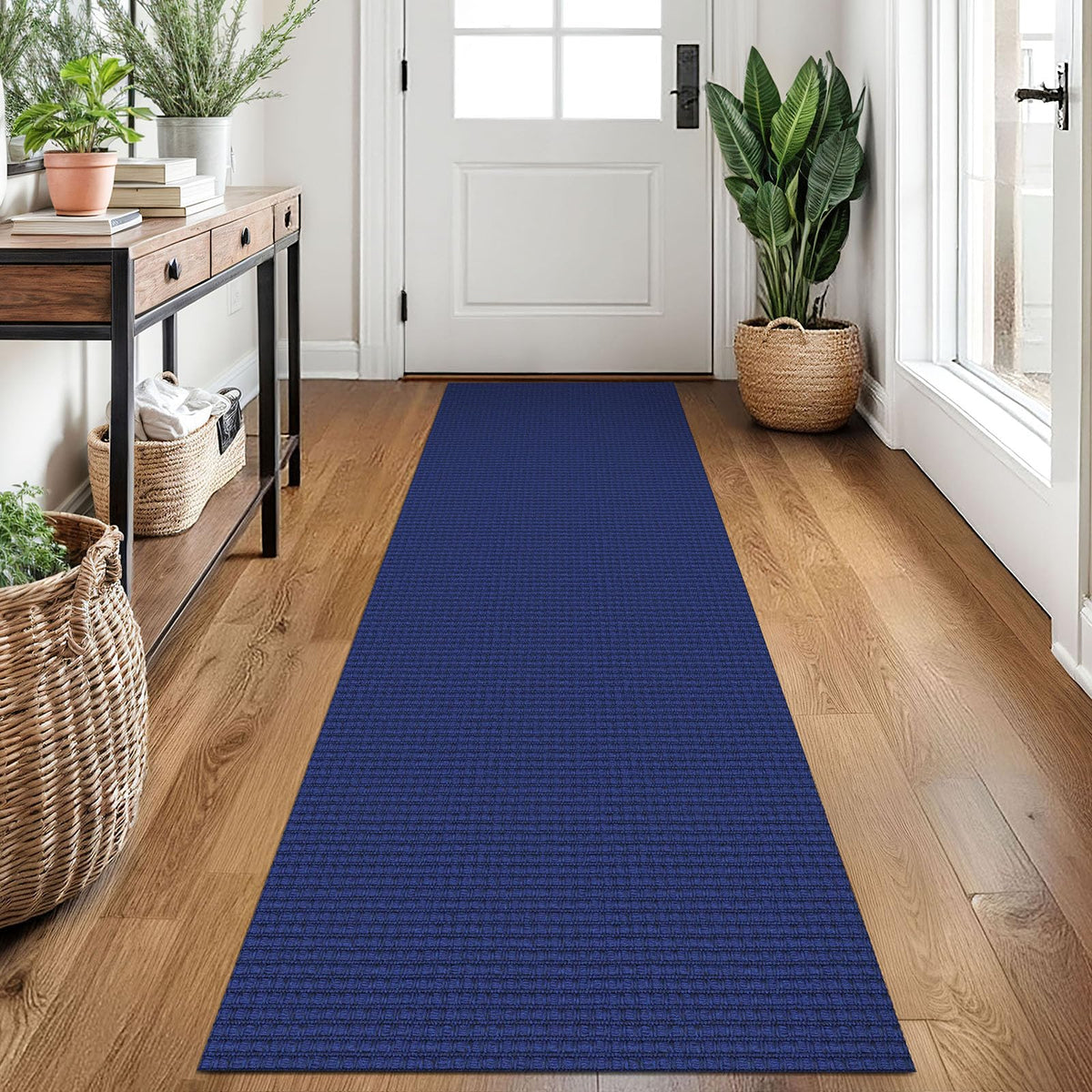 EARTHALL Woven Area Rugs 6x9 Ft Washable Living Room Rugs Non Slip Rubber Backed Dining Room Rug Braided Bedroom Rugs Indoor Floor Carpet for Living Room, Bedroom, Dining Room, Beige/Ivory