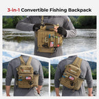Piscifun Fishing Tackle Backpack, 3-Way Carry with Rod Holders