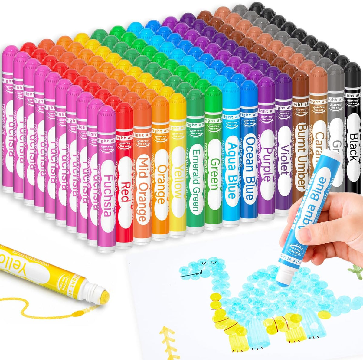 Shuttle Art 150 Pack Dot Markers, 15 Colors x 10 Sets Washable Bingo Daubers for Kids Toddlers, Non-Toxic Water-Based Art Supplies for Preschoolers and Classroom