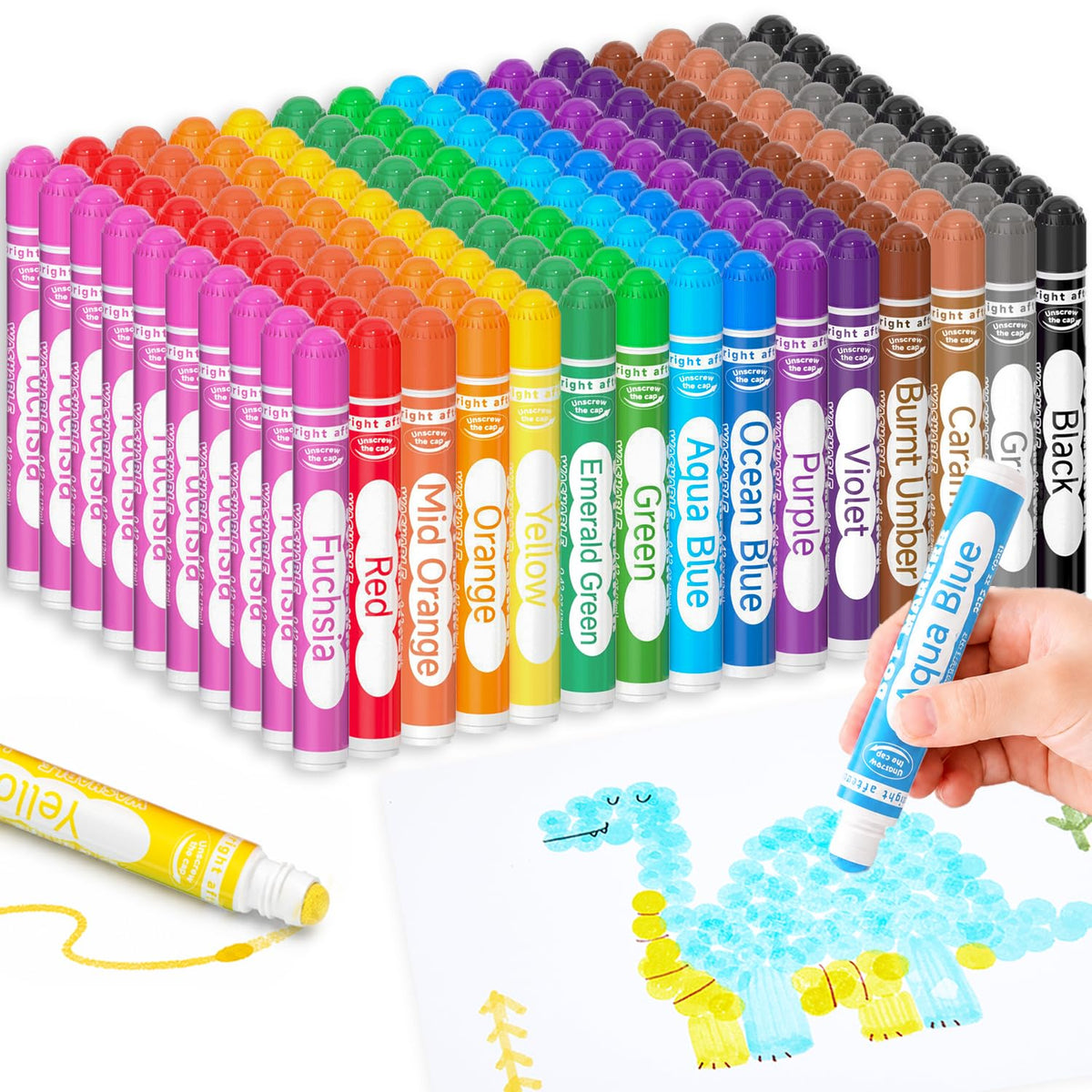 Shuttle Art 150 Pack Dot Markers, 15 Colors x 10 Sets Washable Bingo Daubers for Kids Toddlers, Non-Toxic Water-Based Art Supplies for Preschoolers and Classroom