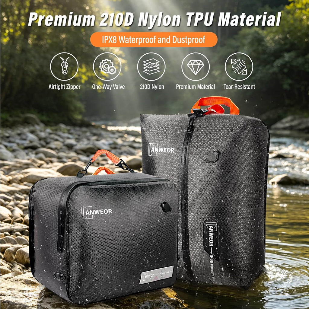Overpack Vacuum Bags for Travel with Wireless Pump,2 Pack 28L Bag + 1 Pump
