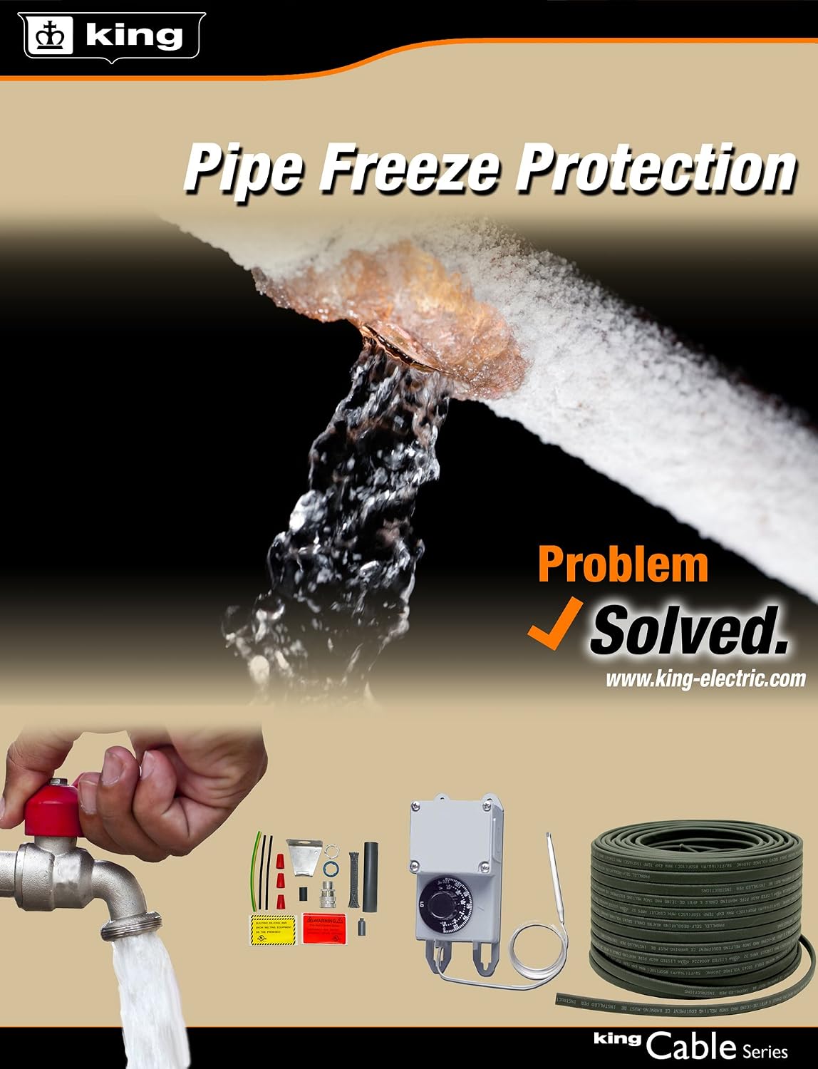 King SRP126-50 50-Feet 120-volt Roof De-Icing and Pipe Heating Cable