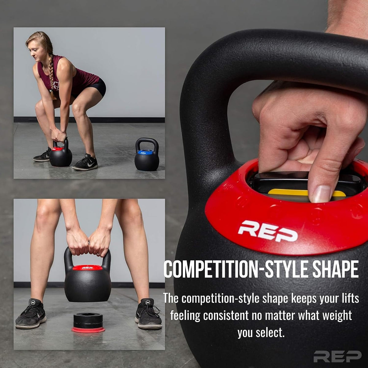 Rep Fitness Adjustable Kettlebell | Weight Set for Home Gym | Strength Training Equipment for Men & Women | Compact Steel Bell with Ergonomic Handle | Choose 16 kg, 24 kg or 40 lb Models