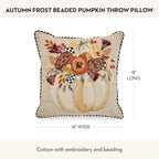 MACKENZIE-CHILDS Throw Pillow, 18x18, Autumn Frost Beaded Pumpkin