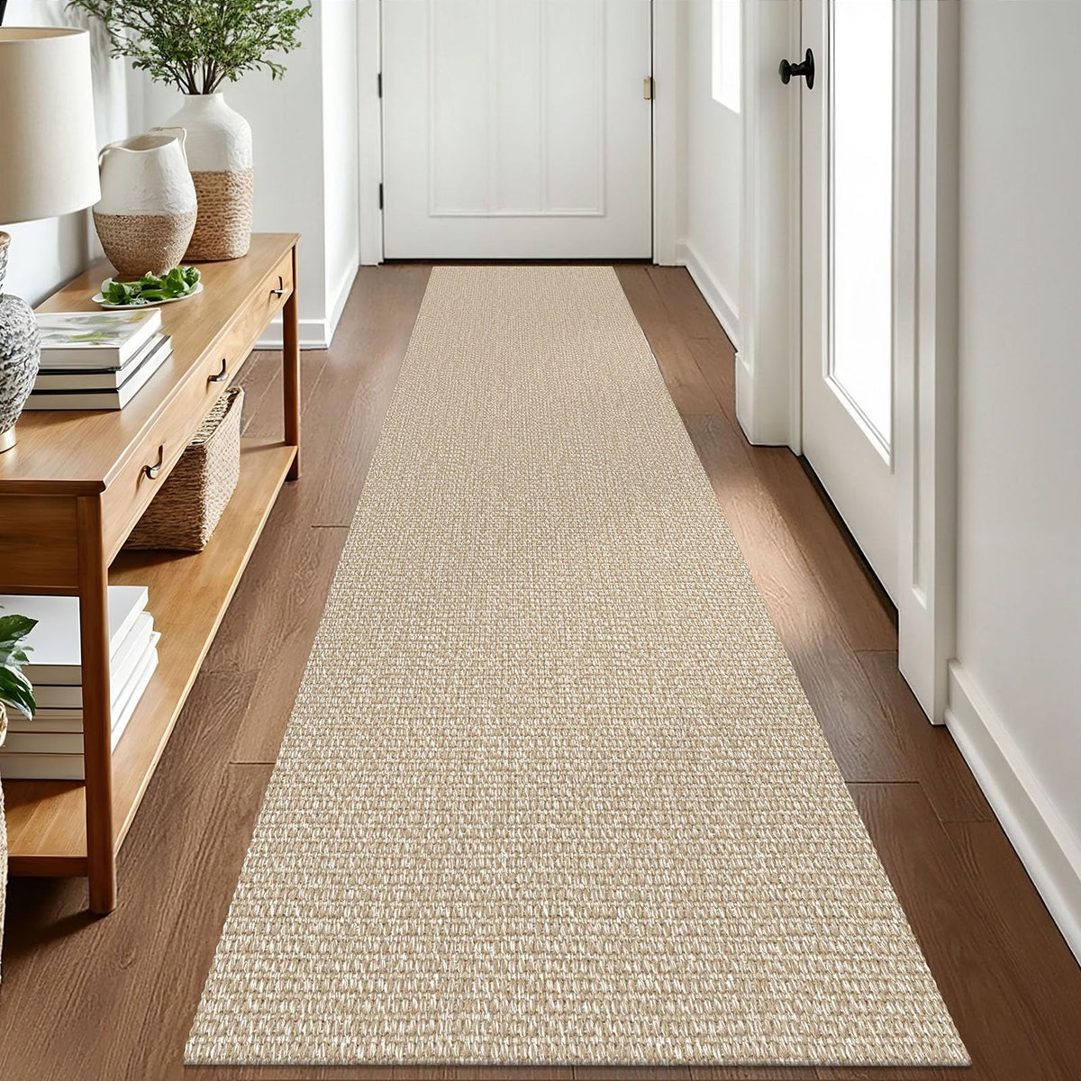 EARTHALL Washable Area Rug, Non Slip Living Room Rug, 5x7 Ft, Sand/Beige