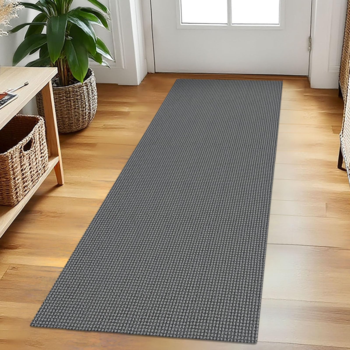 EARTHALL Woven Area Rugs 6x9 Ft Washable Living Room Rugs Non Slip Rubber Backed Dining Room Rug Braided Bedroom Rugs Indoor Floor Carpet for Living Room, Bedroom, Dining Room, Beige/Ivory