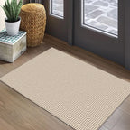EARTHALL Woven Area Rugs 6x9 Ft Washable Living Room Rugs Non Slip Rubber Backed Dining Room Rug Braided Bedroom Rugs Indoor Floor Carpet for Living Room, Bedroom, Dining Room, Beige/Ivory