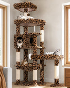 Globlazer 65in Sturdy Cat Tree Tower for Indoor Large Cats, S65, Beige