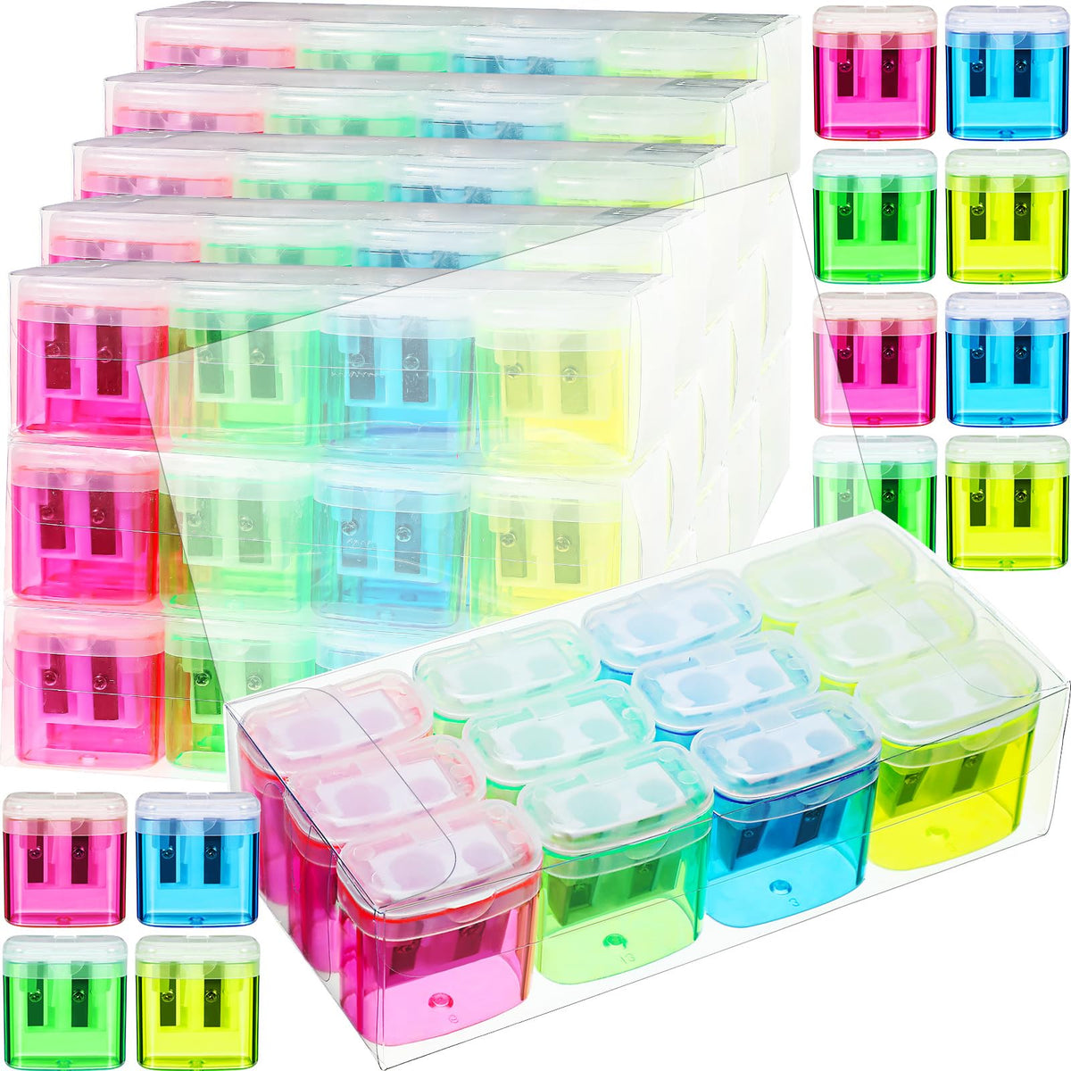 Teling 660 Pcs Manual Pencil Sharpeners Bulk Dual Holes Handheld