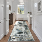 8x10 Area Rugs for Living Room Washable Bedroom Dining Room Blue Grey