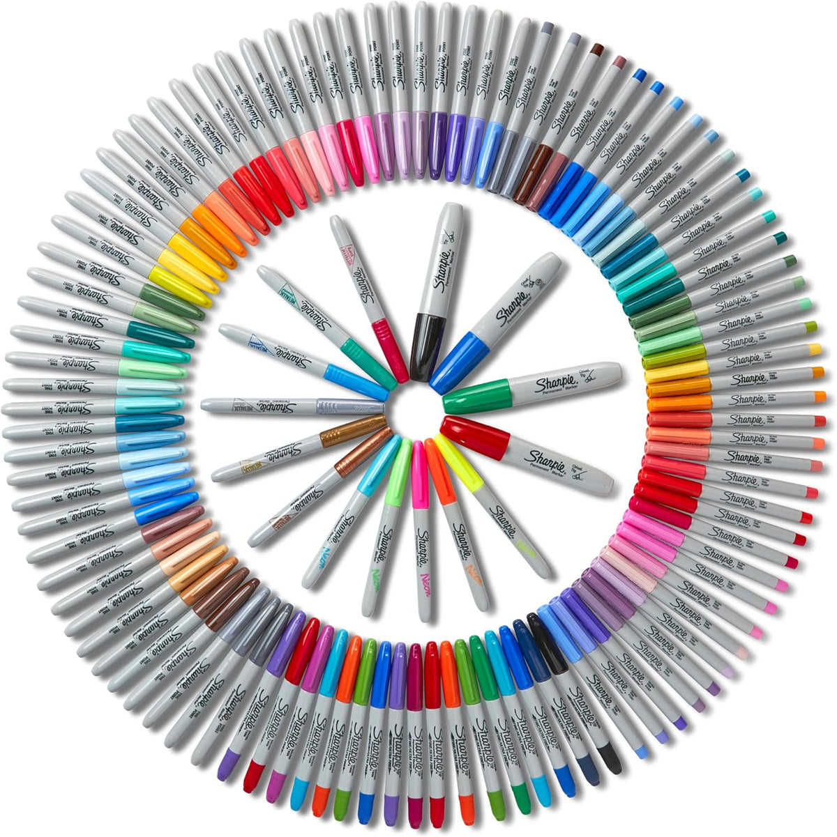 Sharpie Permanent Markers, Ultimate Collection, Fine and Ultra Fine Points, Assorted Colors, 115 Count - Classroom, Large Pack, Office Supplies