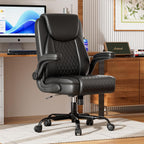 GTPLAYER Mid-Back Office Chair, Comfortable Chairs with Flip-up Arms, Black