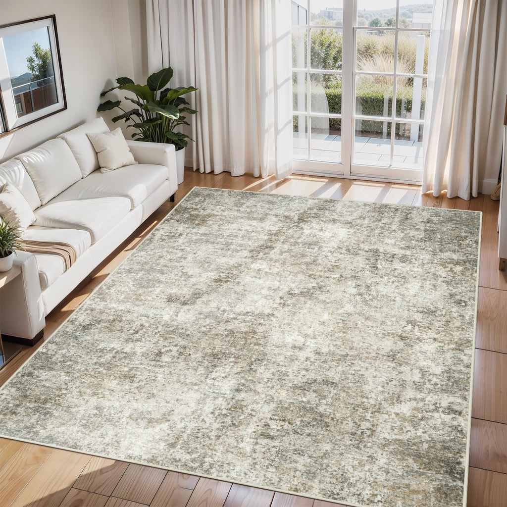 8x10 Area Rugs for Living Room Washable Bedroom Dining Room Blue Grey