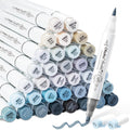 Ohuhu Alcohol Markers 96 Pastel Colors Brush Soft Chisel for Adults Drawing