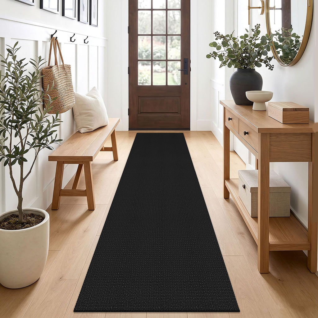 EARTHALL Woven Area Rugs 6x9 Ft Washable Living Room Rugs Non Slip Rubber Backed Dining Room Rug Braided Bedroom Rugs Indoor Floor Carpet for Living Room, Bedroom, Dining Room, Beige/Ivory