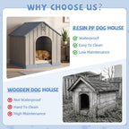 43 Inch Large Dog House Outdoor/Indoor,Plastic,Blue